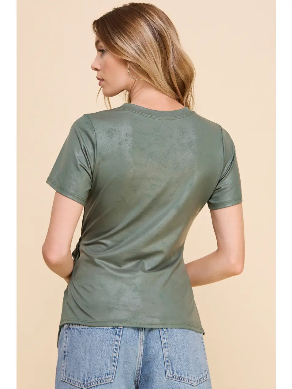 Side Knot Metallic Top - Mimi & Rae