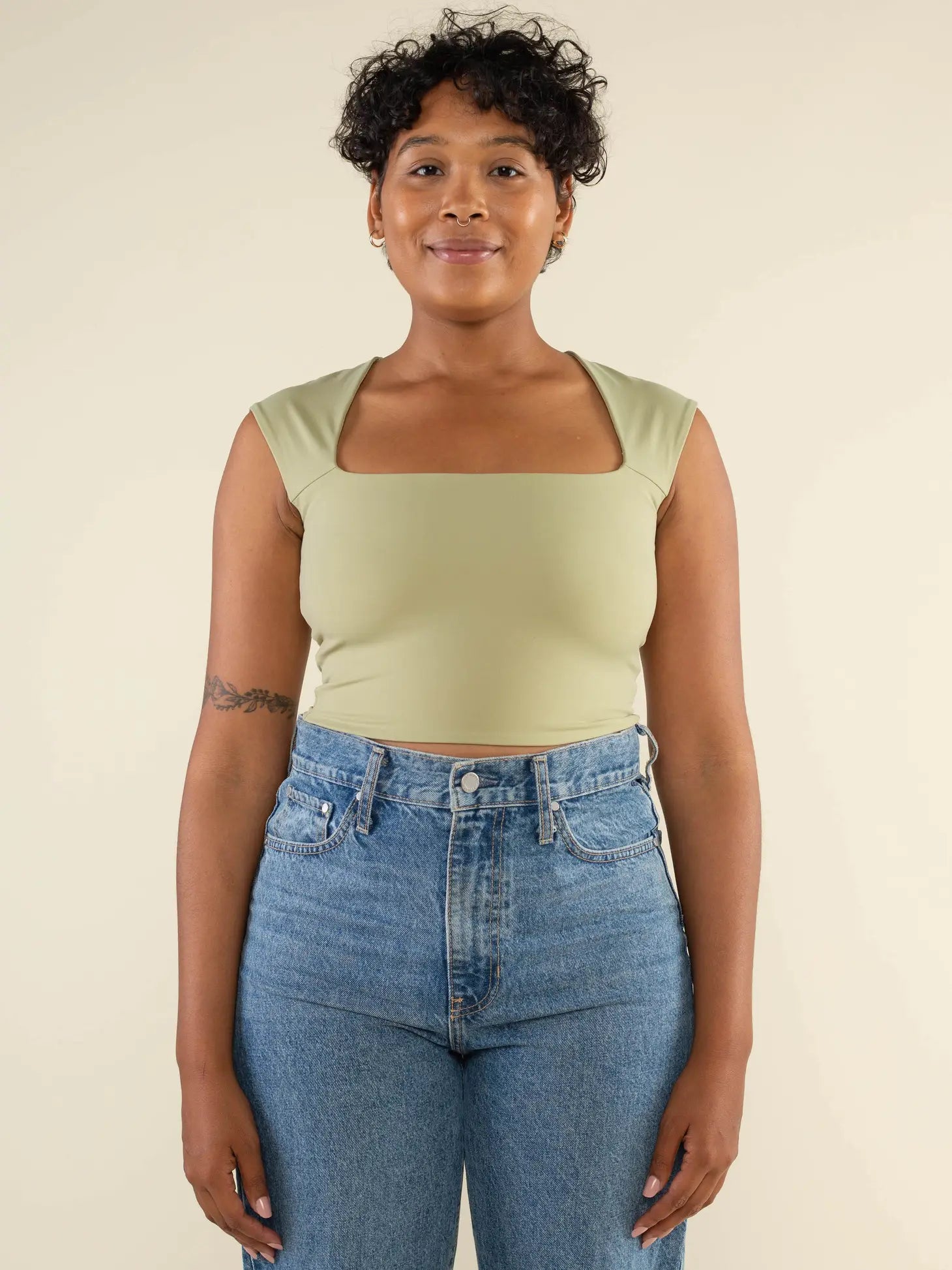 Square neck top