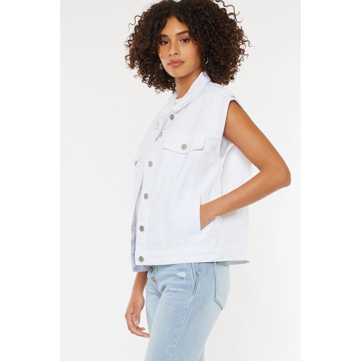 Oversized White Vest