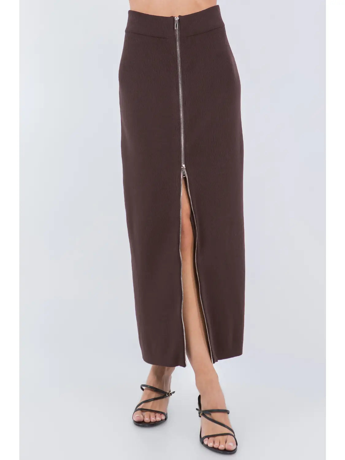 Zip Up Maxi Skirt