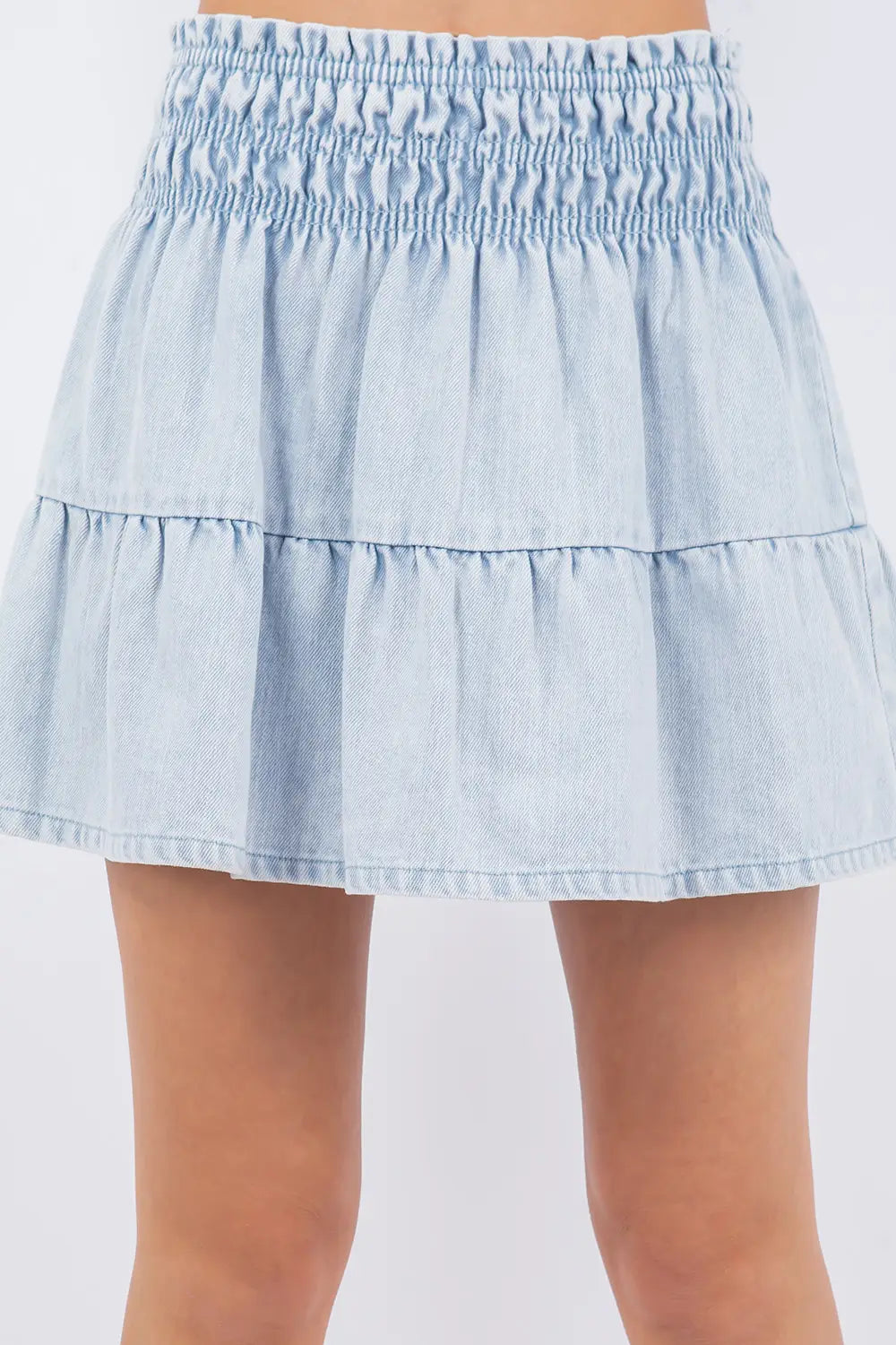 Tiered Denim Skirt
