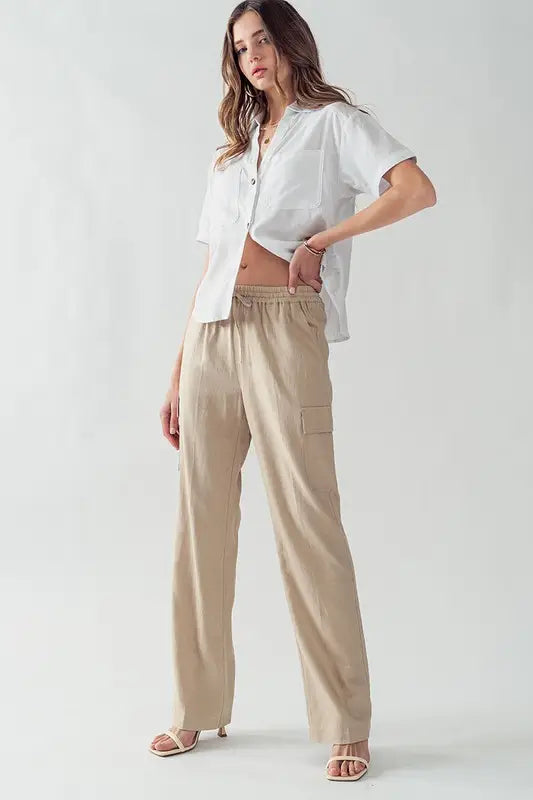 Linen Cargo Trousers