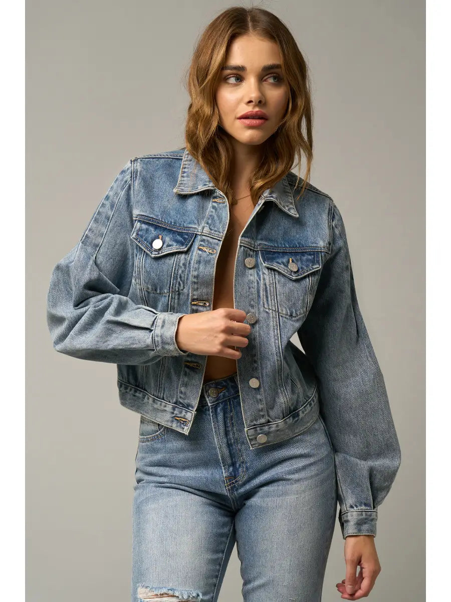 Puff Denim Jacket - Mimi & Rae