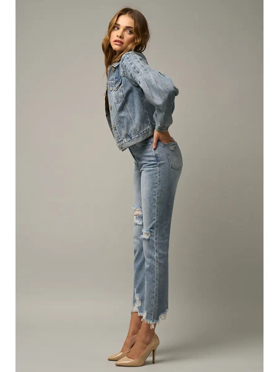 Puff Denim Jacket - Mimi & Rae