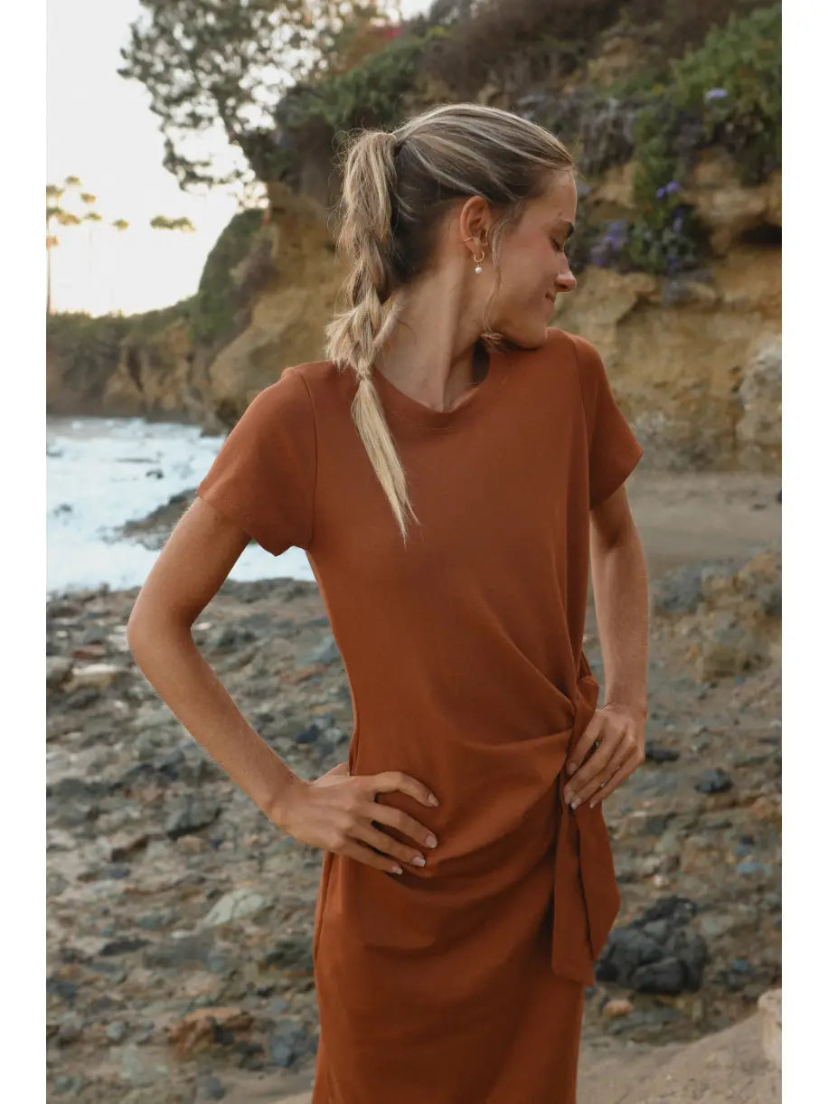 Side Tie Midi Dress
