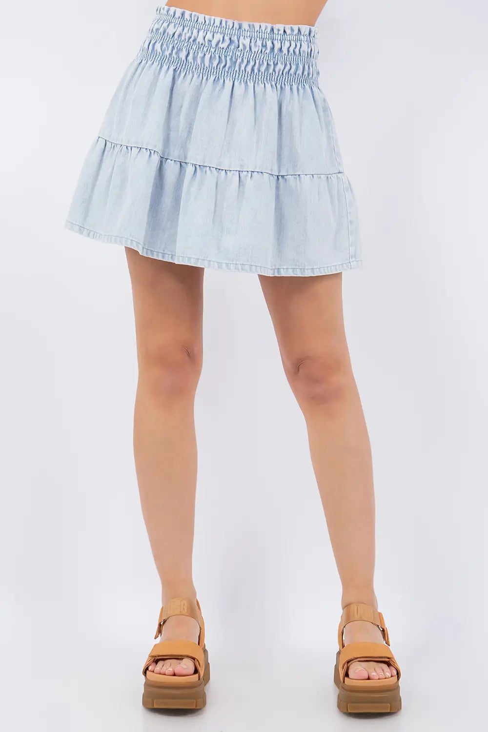 Tiered Denim Skirt