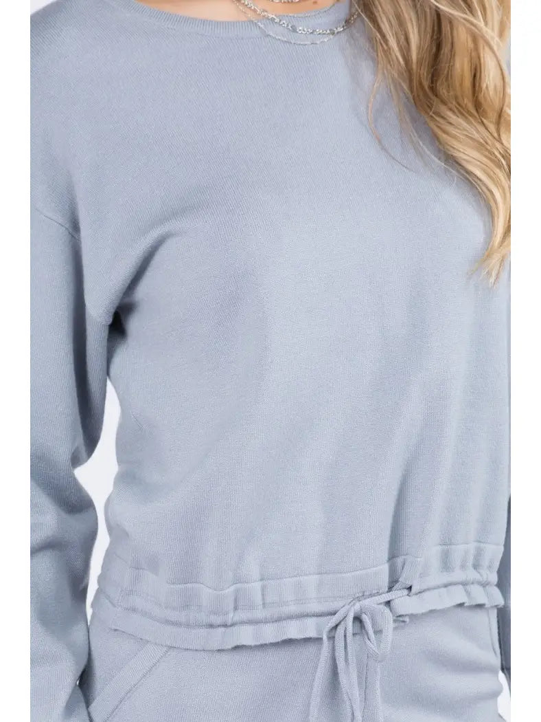 Cinch Waist Sweater Top
