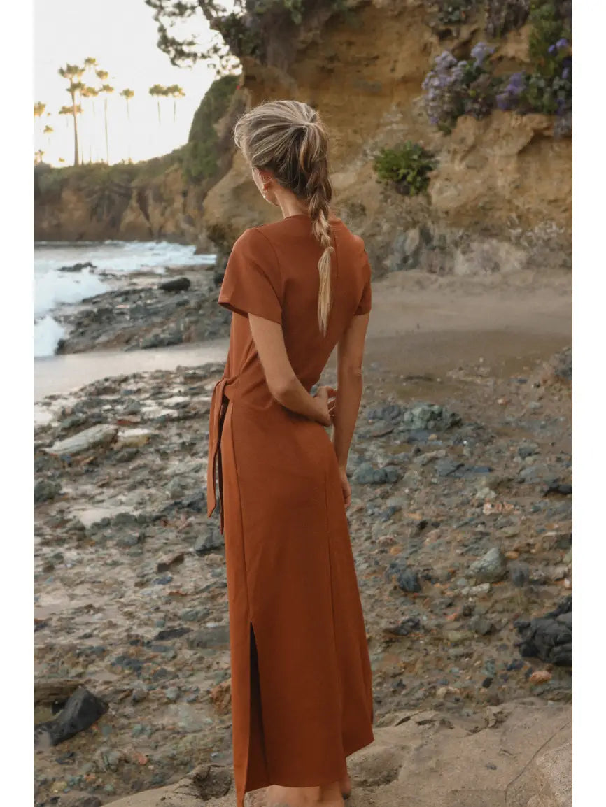 Side Tie Midi Dress
