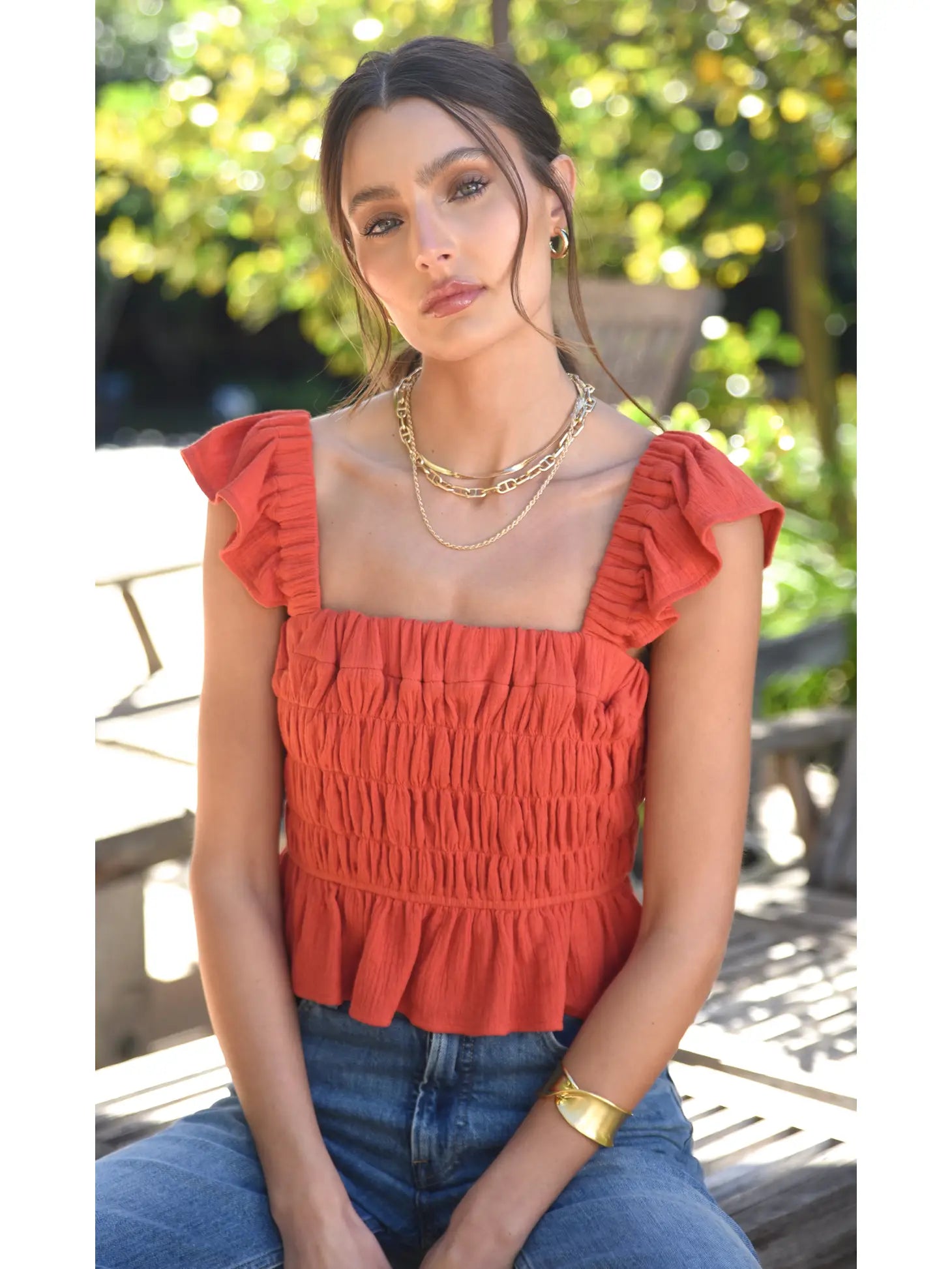 Lola Smocked Gauze Top