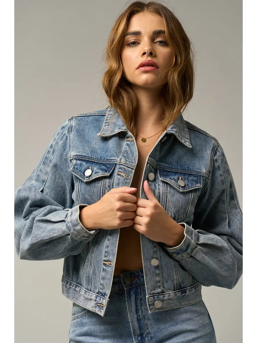 Puff Denim Jacket - Mimi & Rae