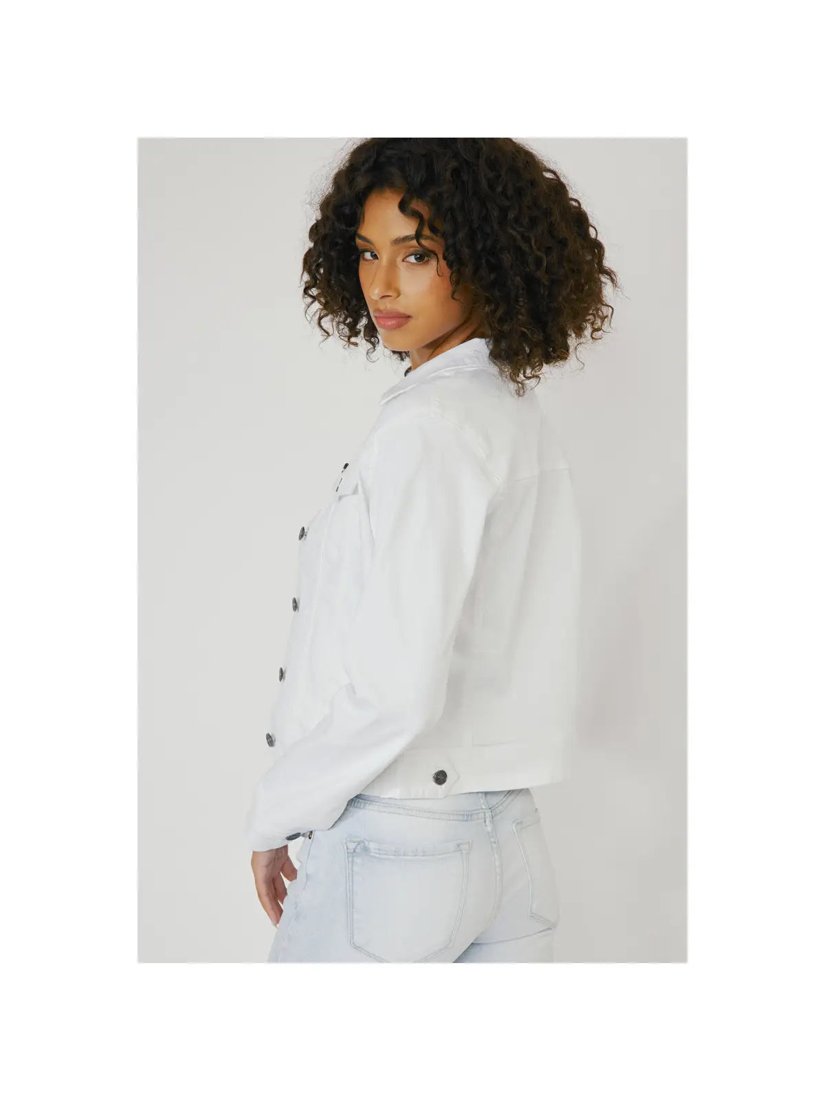 Winter White Denim Jacket - Mimi & Rae