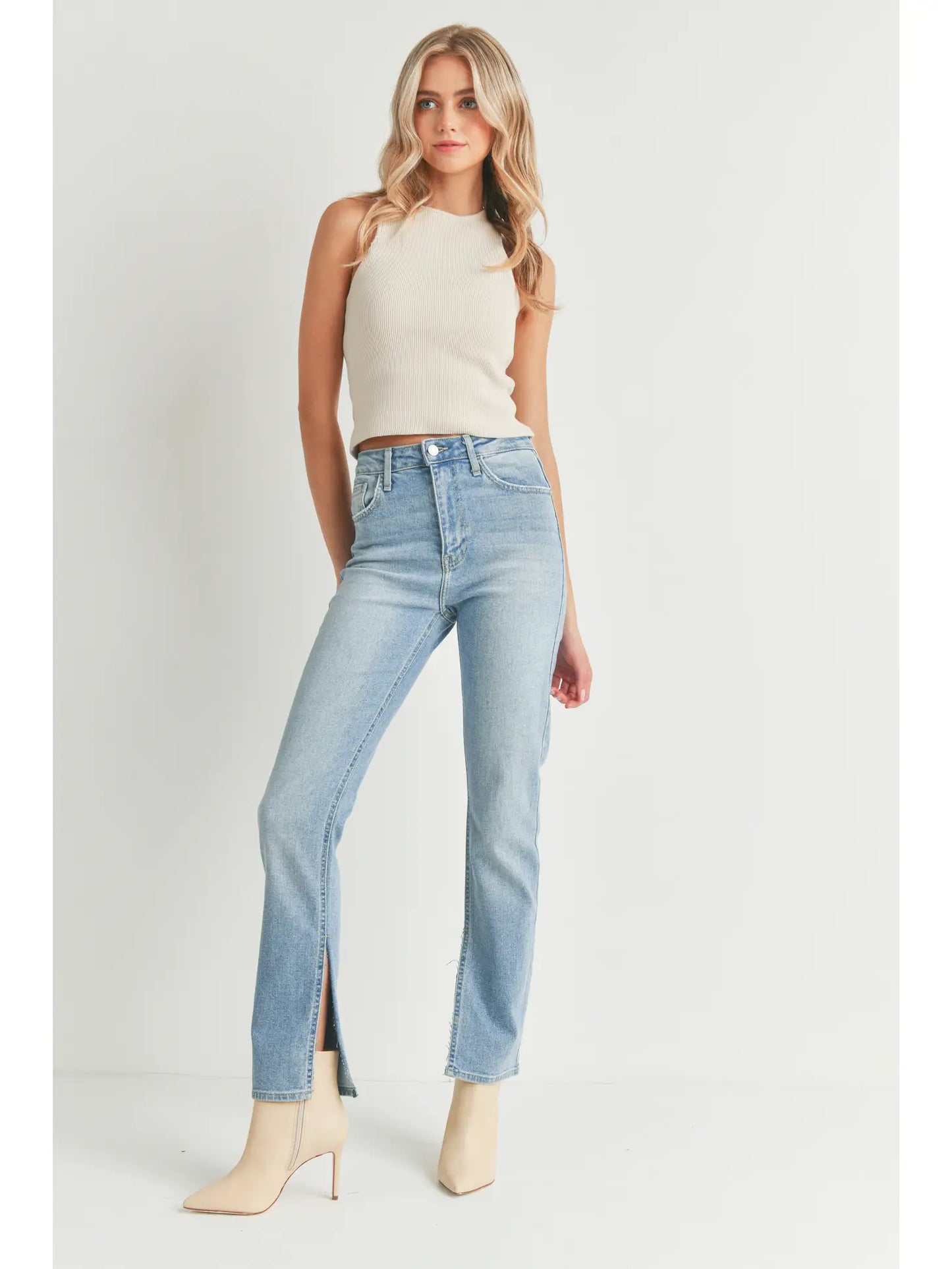 Slit Leg Straight Jean