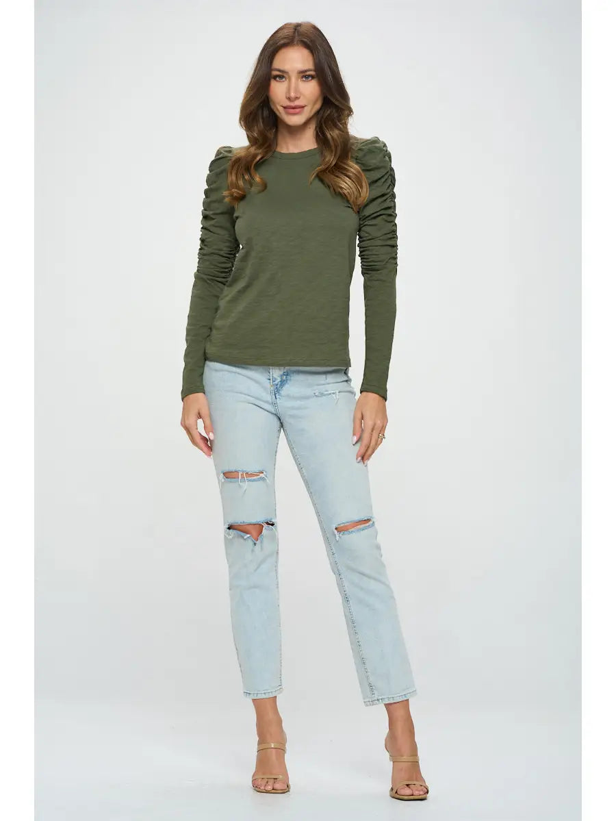 Long Puff Sleeve Top