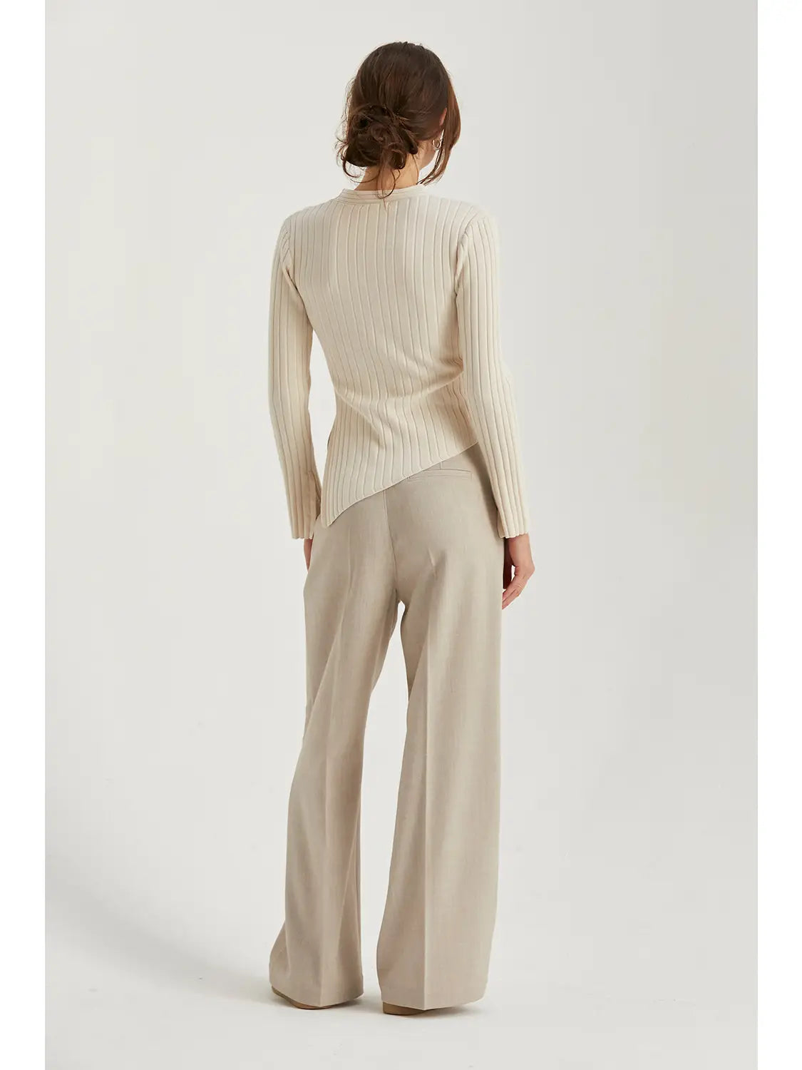 Danielle Rib Knit Asymmetrical Top - Mimi & Rae