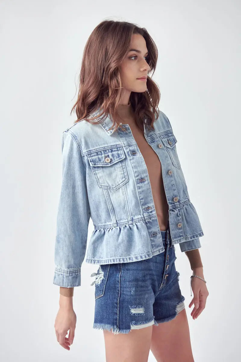 Peplum Denim Jacket