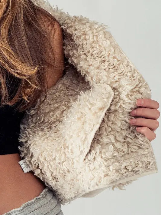 Faux Shearling Crop Jacket - Mimi & Rae