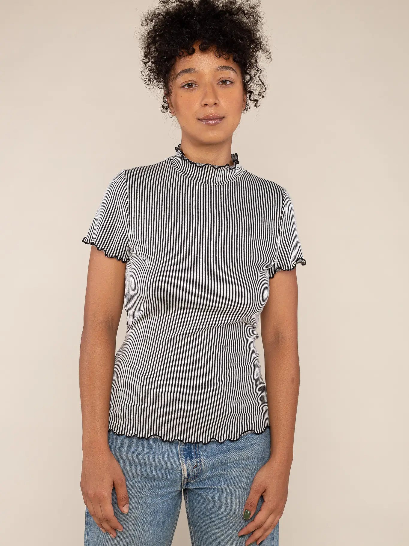 Lettuce Pinstripe T - Mimi & Rae