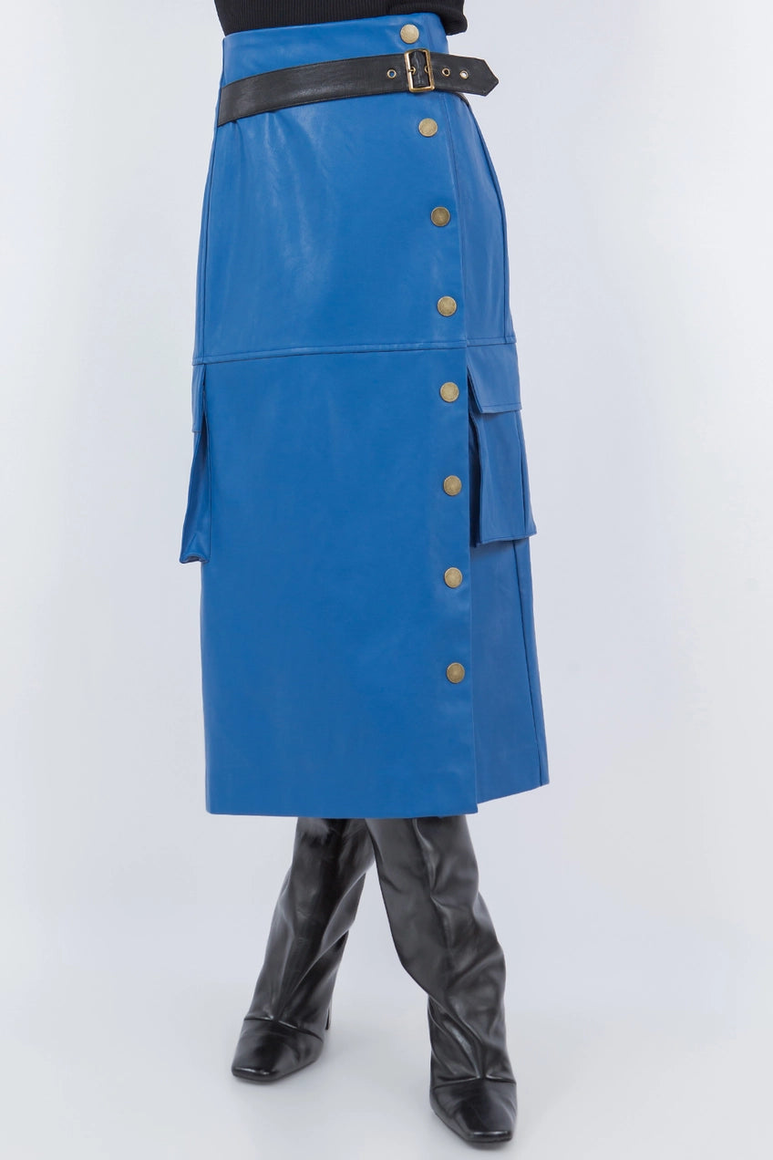 Side Button Closure Skirt - Mimi & Rae