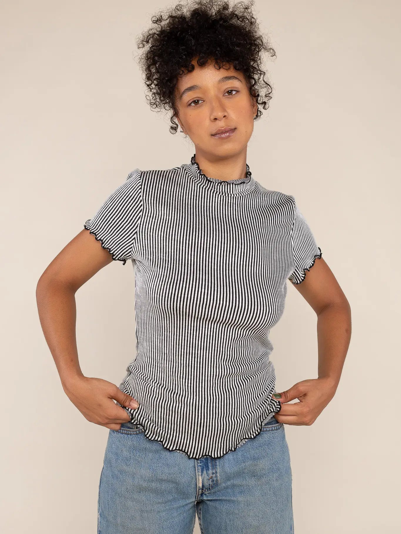 Lettuce Pinstripe T - Mimi & Rae