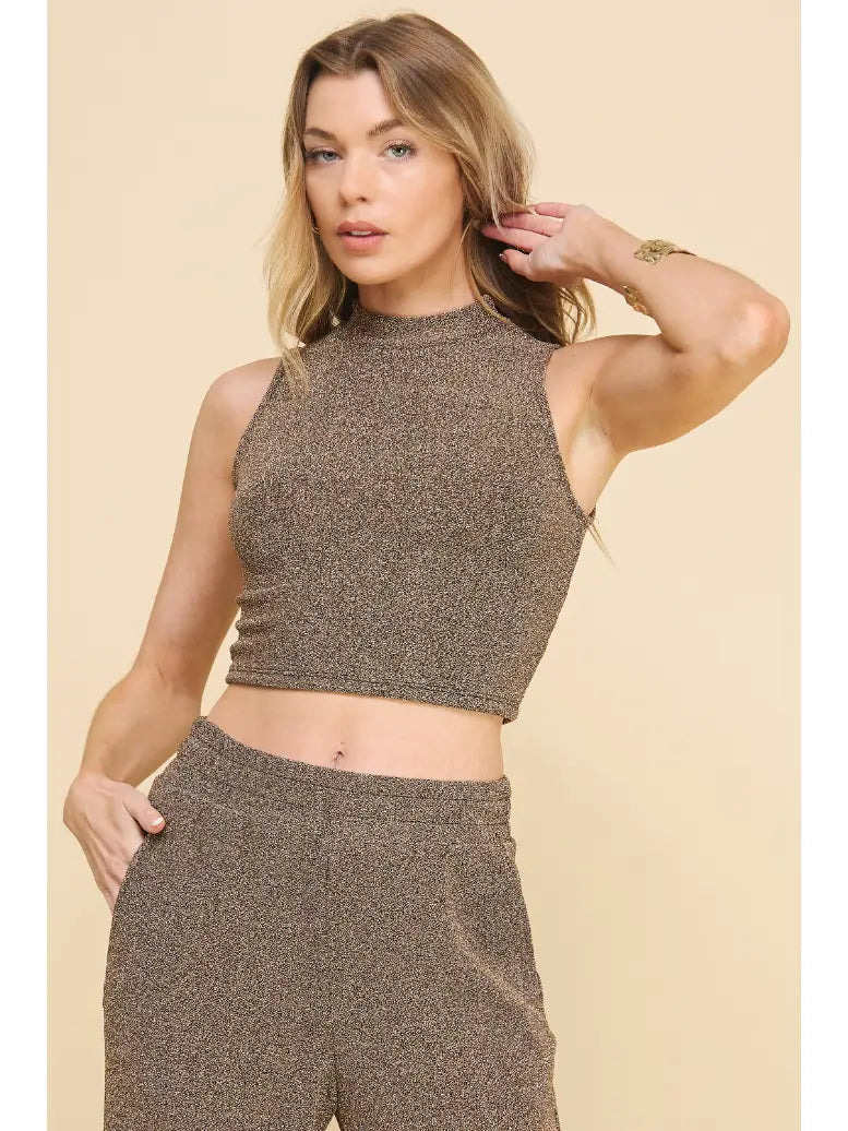 Iris Lurex Top in Gold