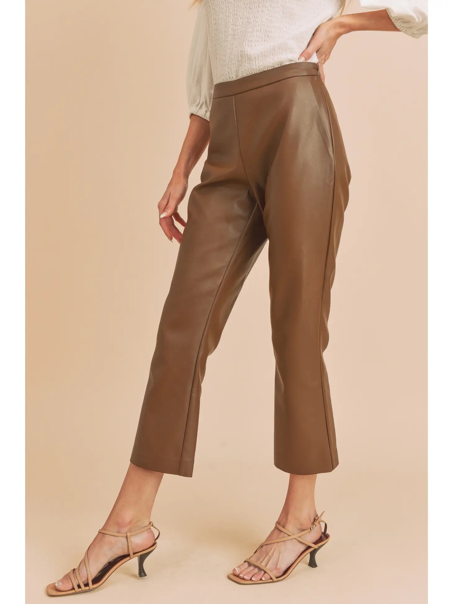 Vegan Leather Crop Flare - Mimi & Rae