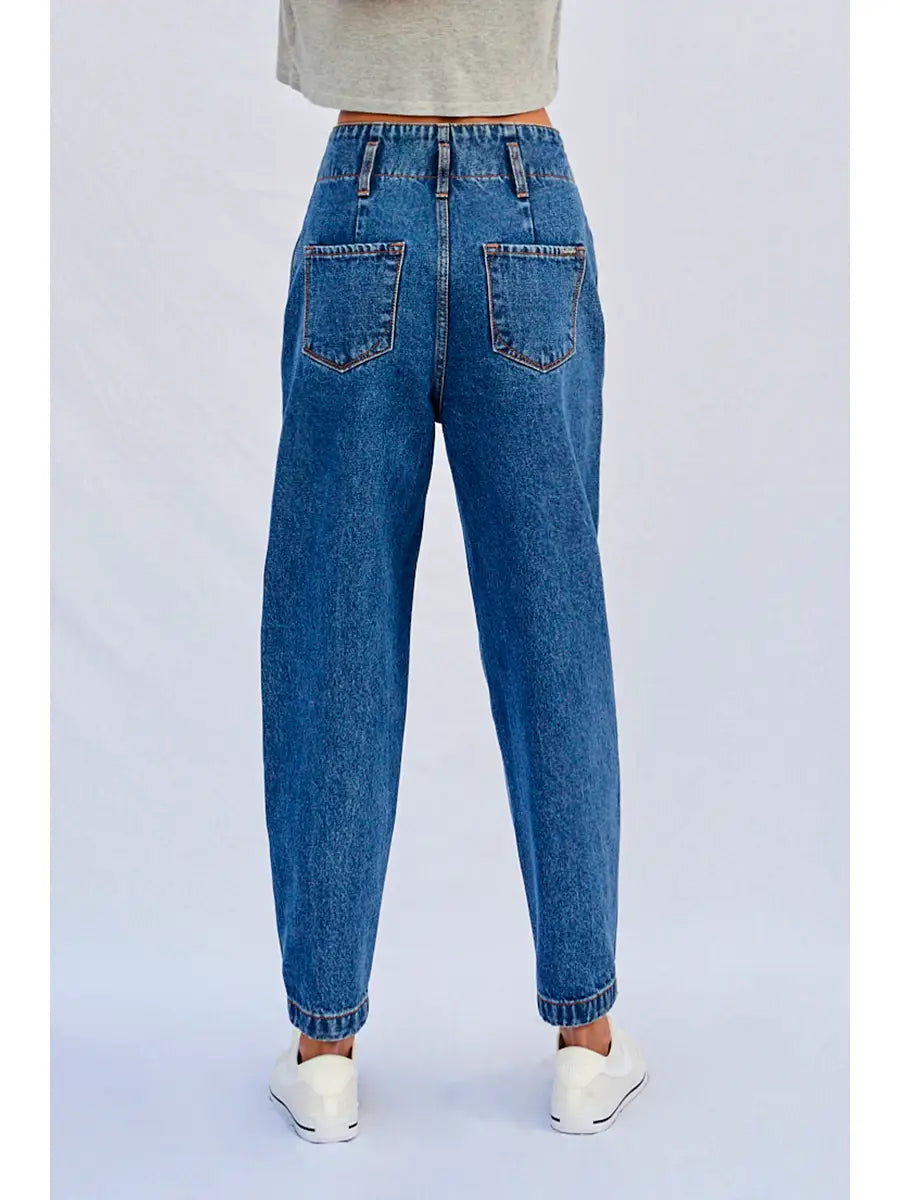 Pleated Balloon Jeans