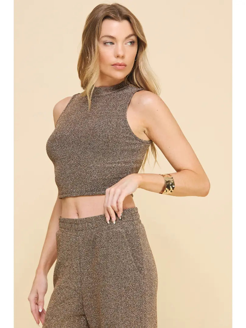 Iris Lurex Top in Gold