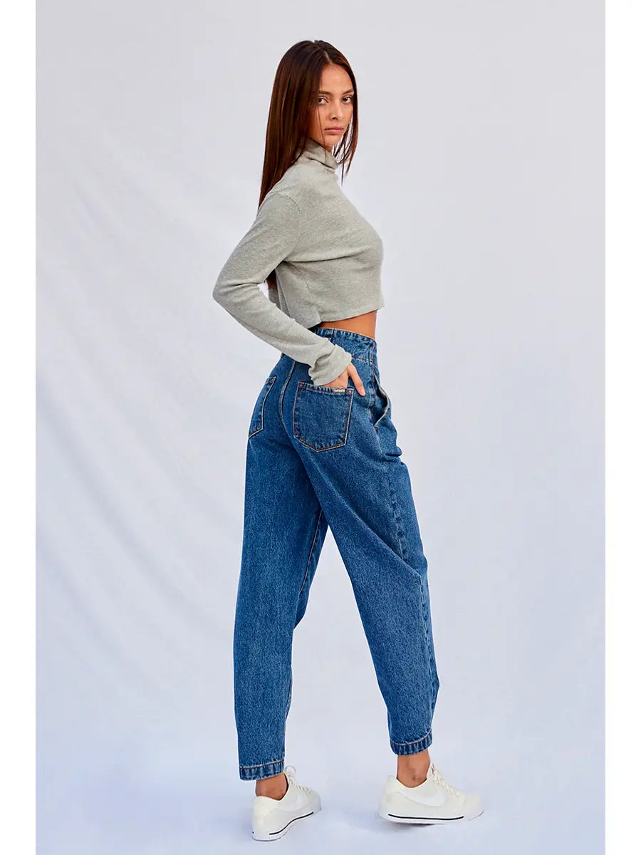 Pleated Balloon Jeans