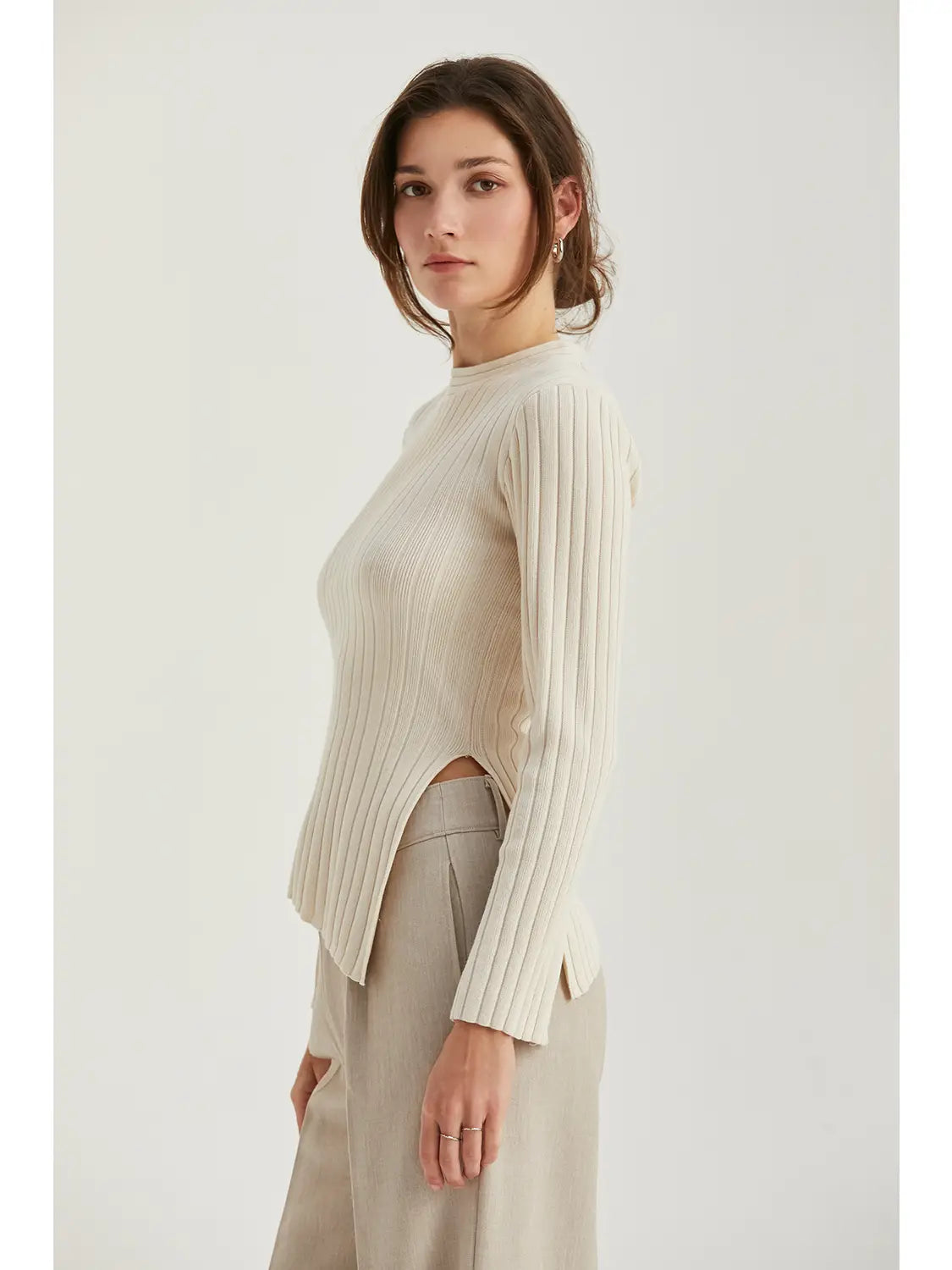 Danielle Rib Knit Asymmetrical Top - Mimi & Rae