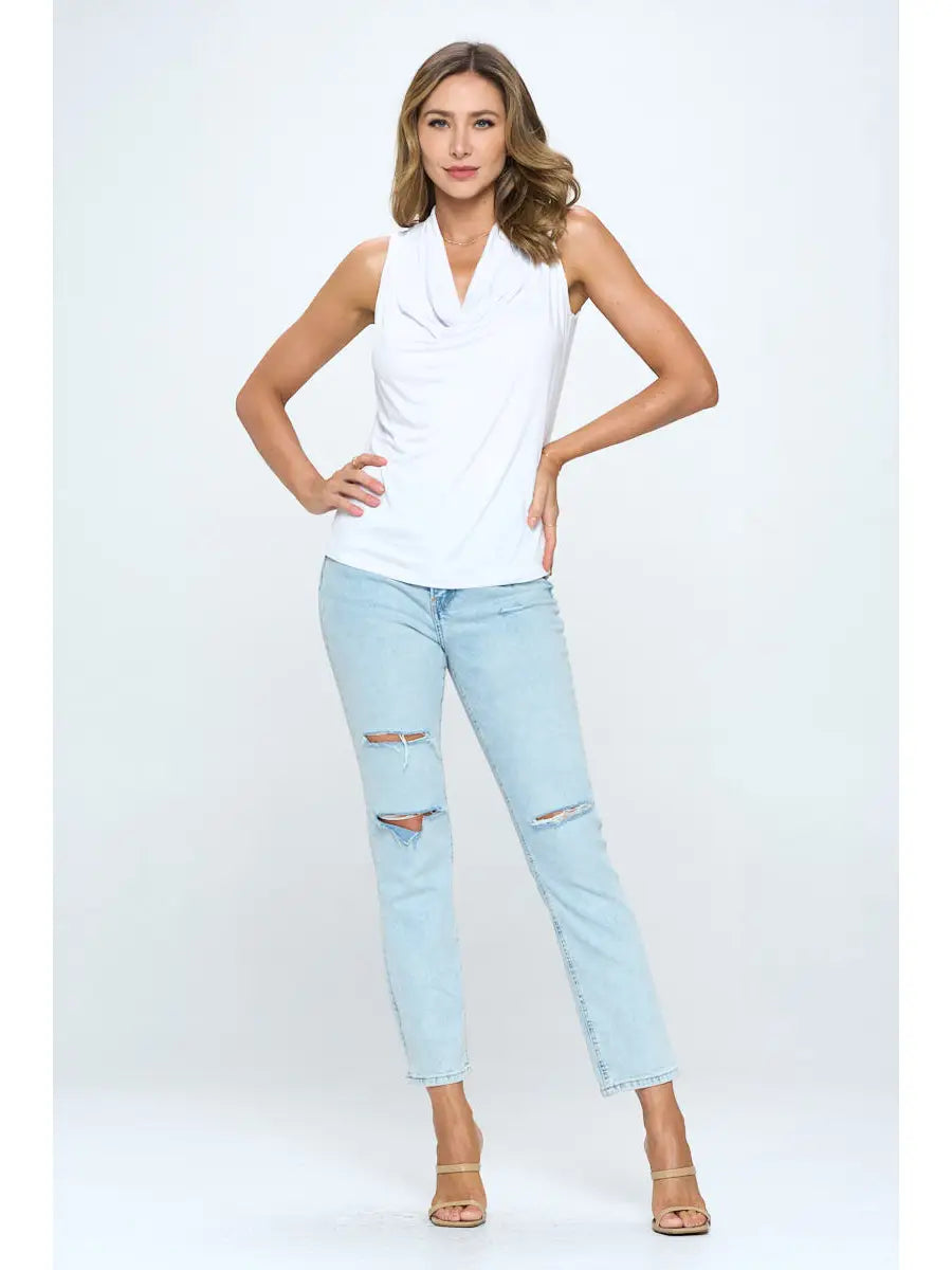 Cowl Neck Jersey Tank