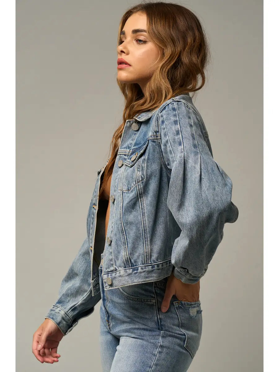 Puff Denim Jacket - Mimi & Rae
