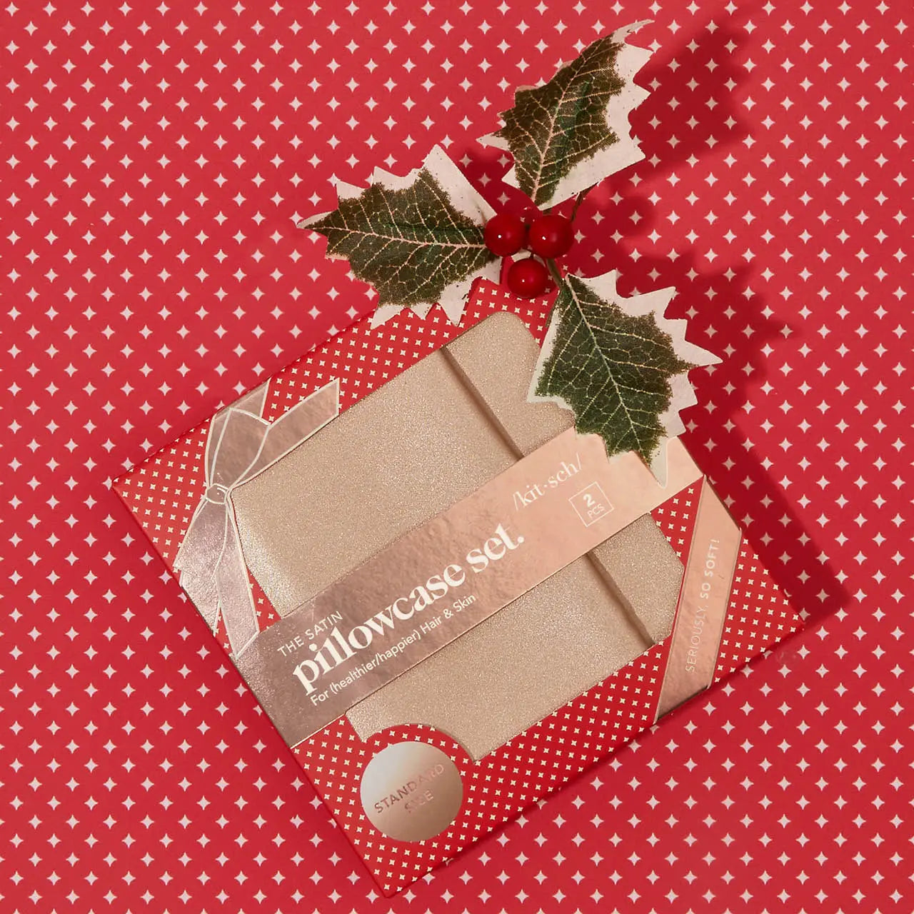 Holiday Satin Standard Pillowcase Set