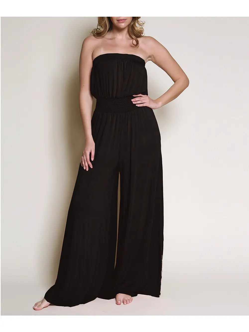 Strapless Cinch Waist Jumpsuit