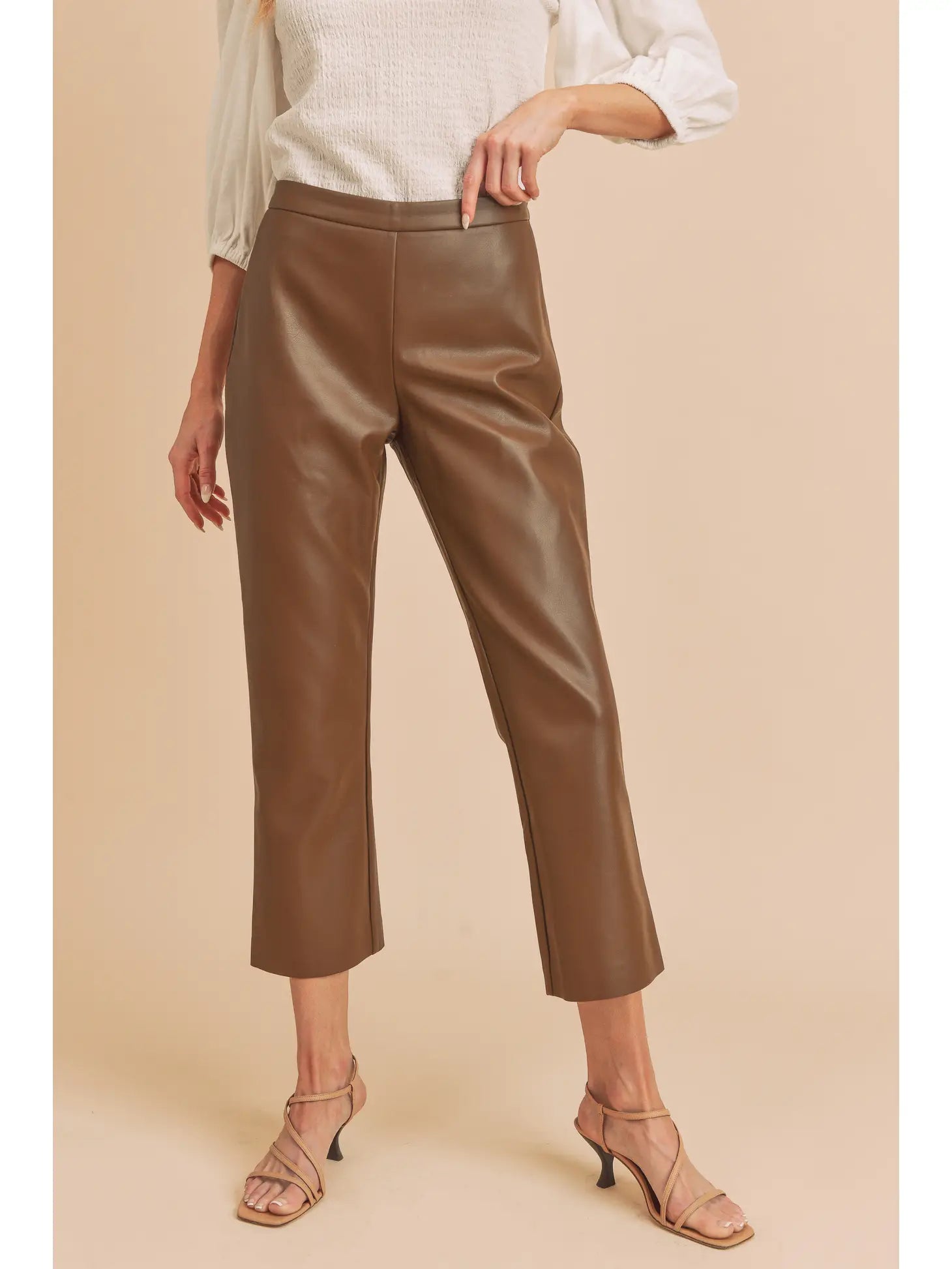 Vegan Leather Crop Flare - Mimi & Rae