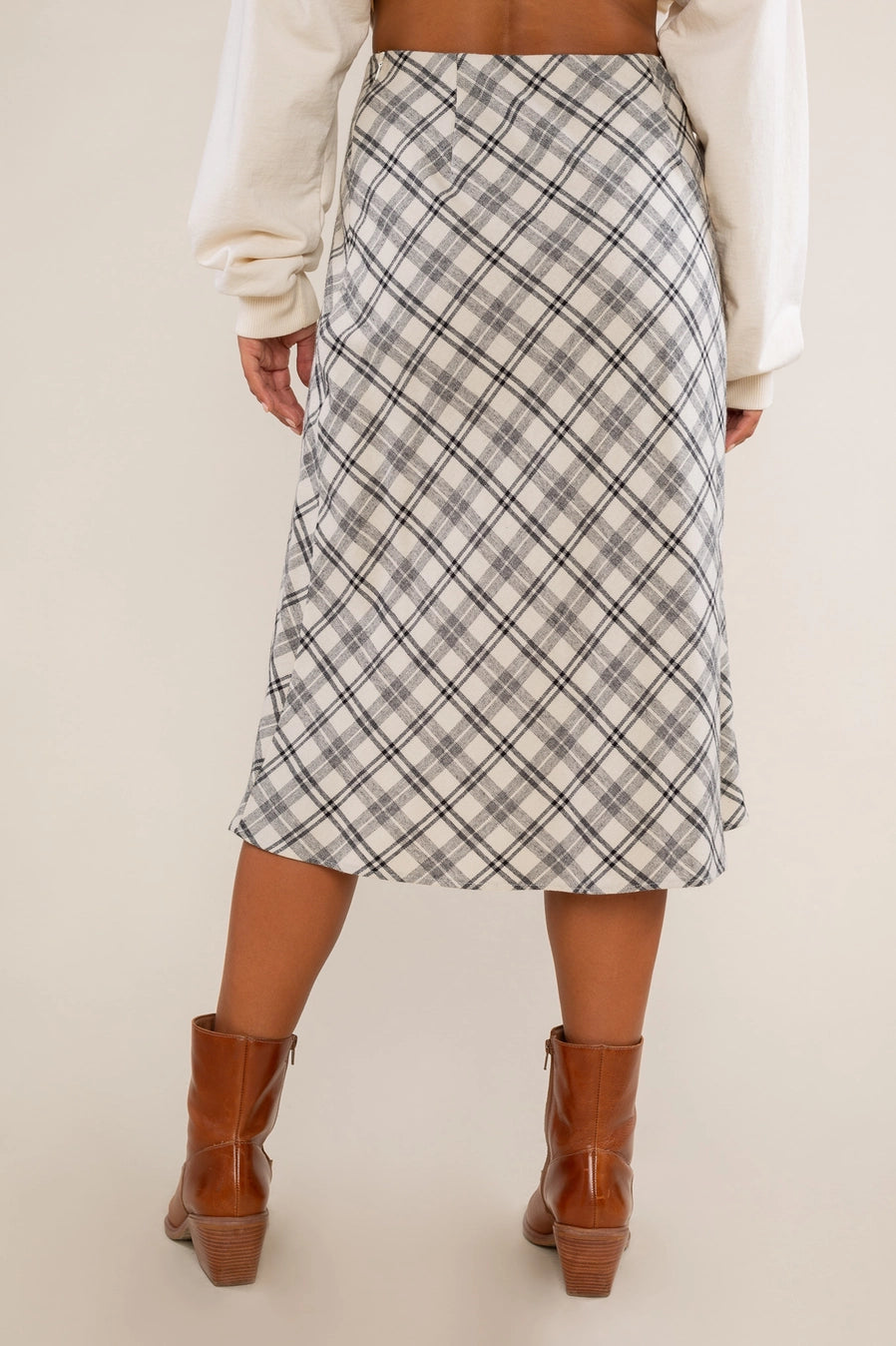 Bias Plaid Skirt