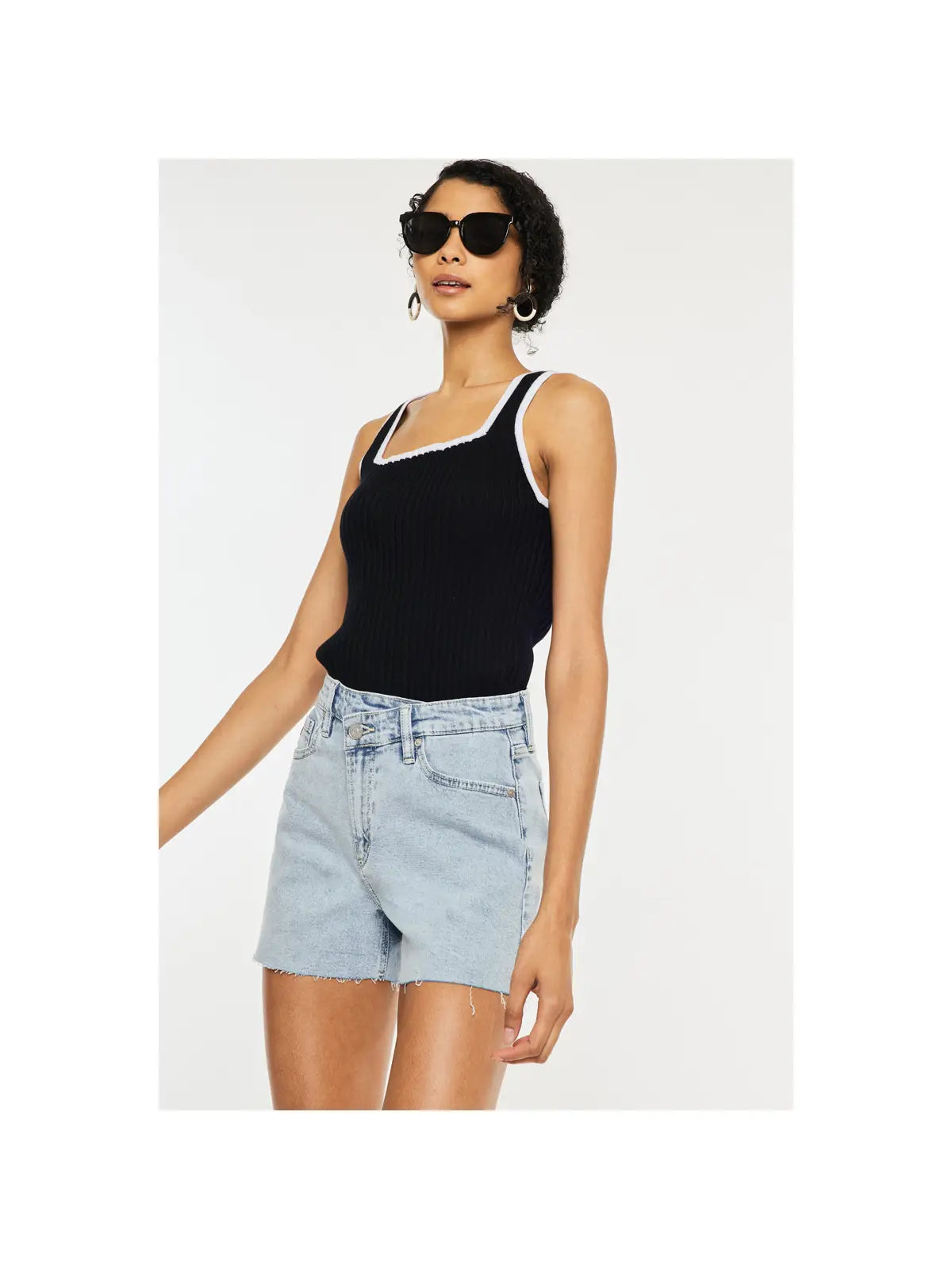 Asymmetrical Button Shorts