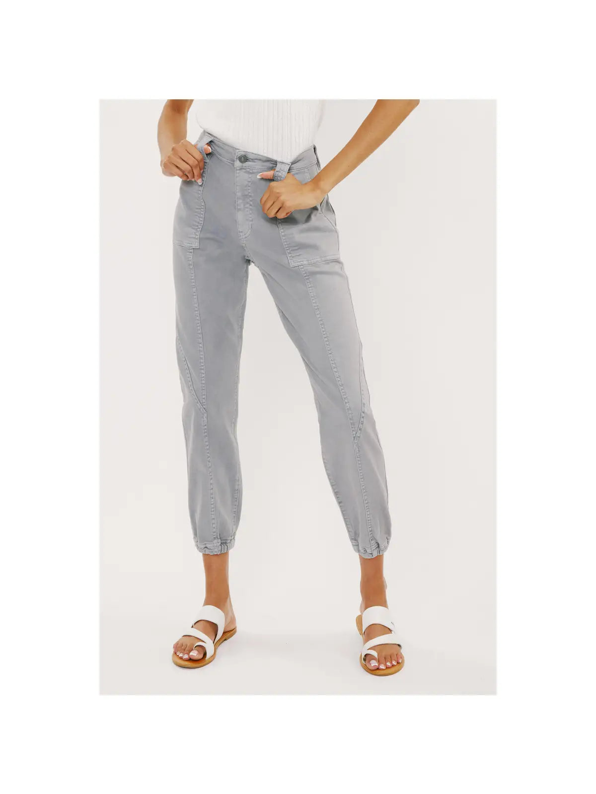 High Rise Joggers Grey - Mimi & Rae