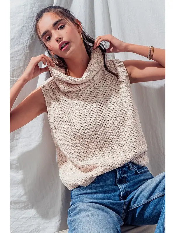 Cowl Neck Crochet Top