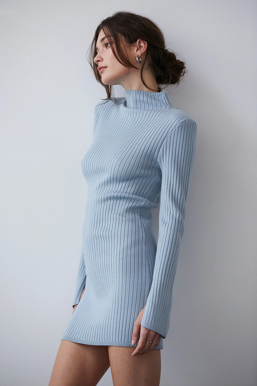 Mock turtleneck top sweater dress