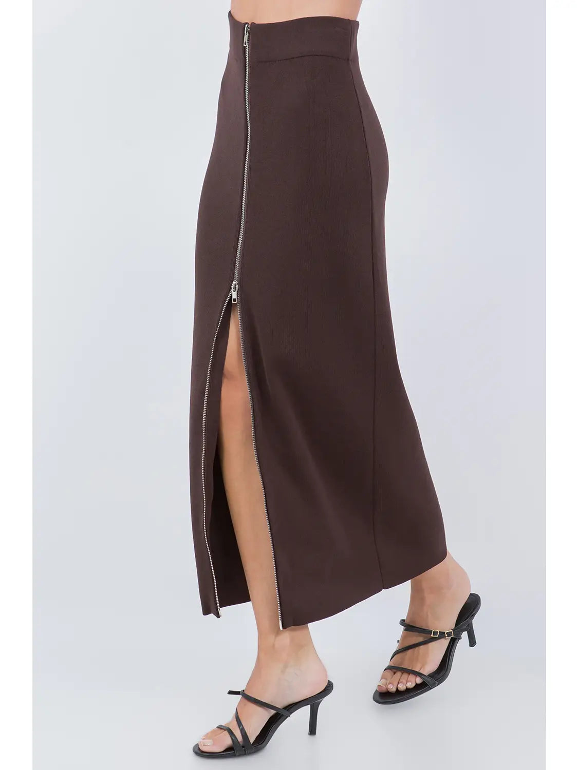 Zip Up Maxi Skirt