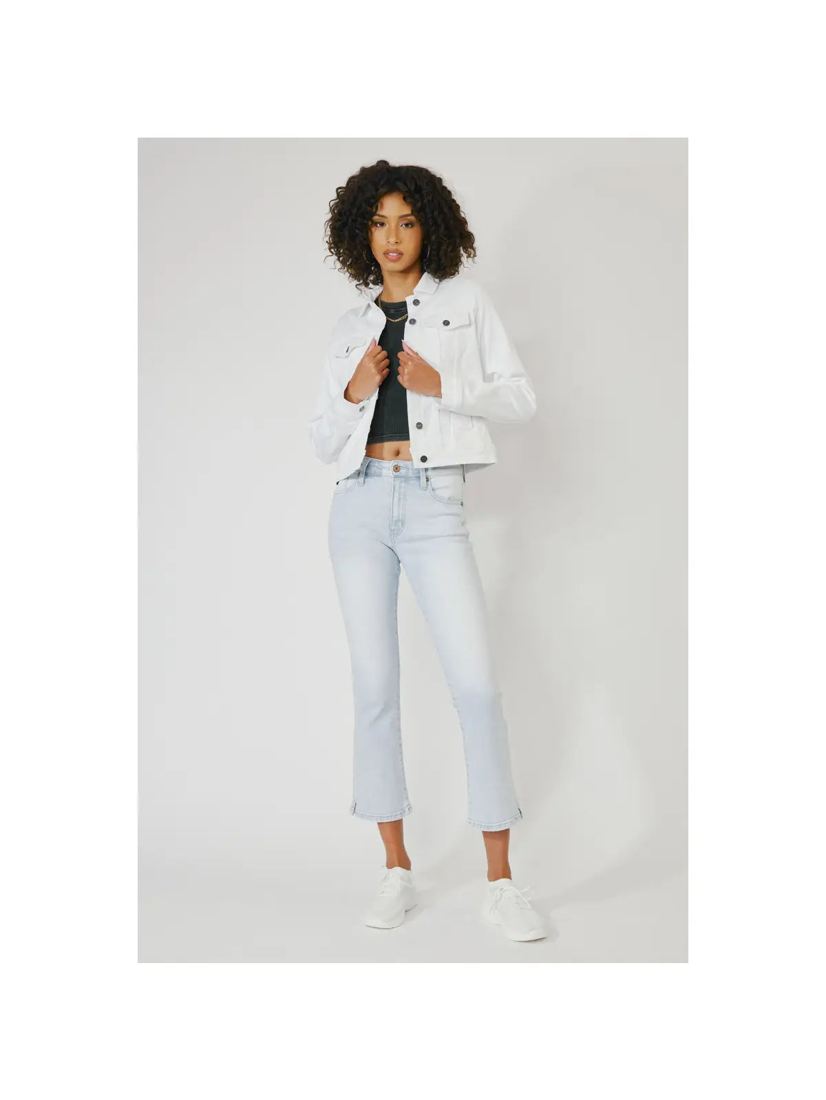 Winter White Denim Jacket - Mimi & Rae