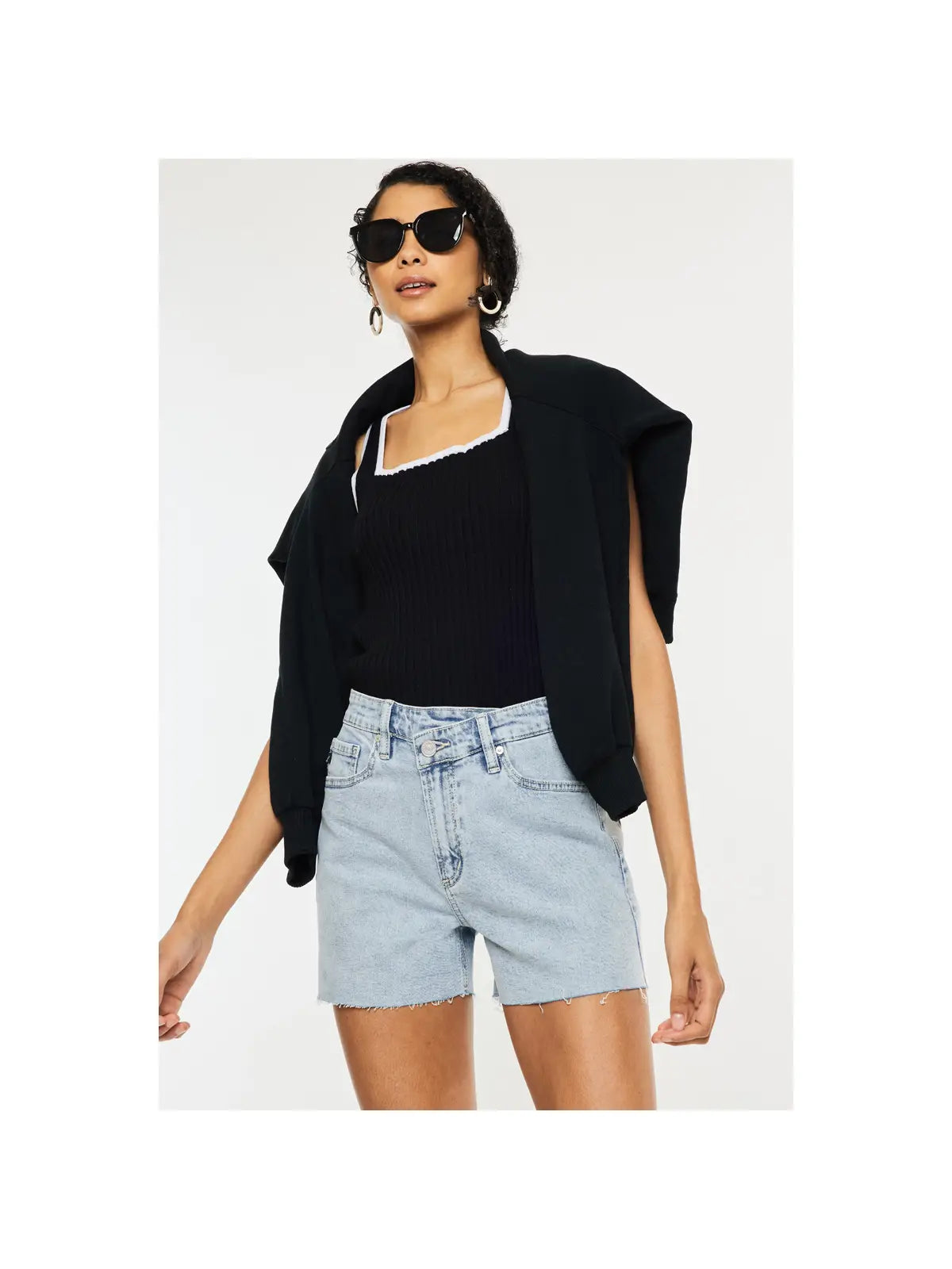 Asymmetrical Button Shorts