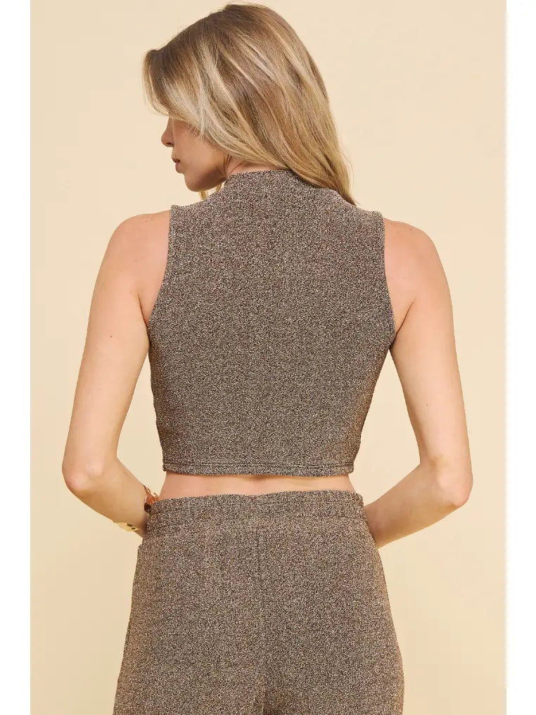 Iris Lurex Top in Gold