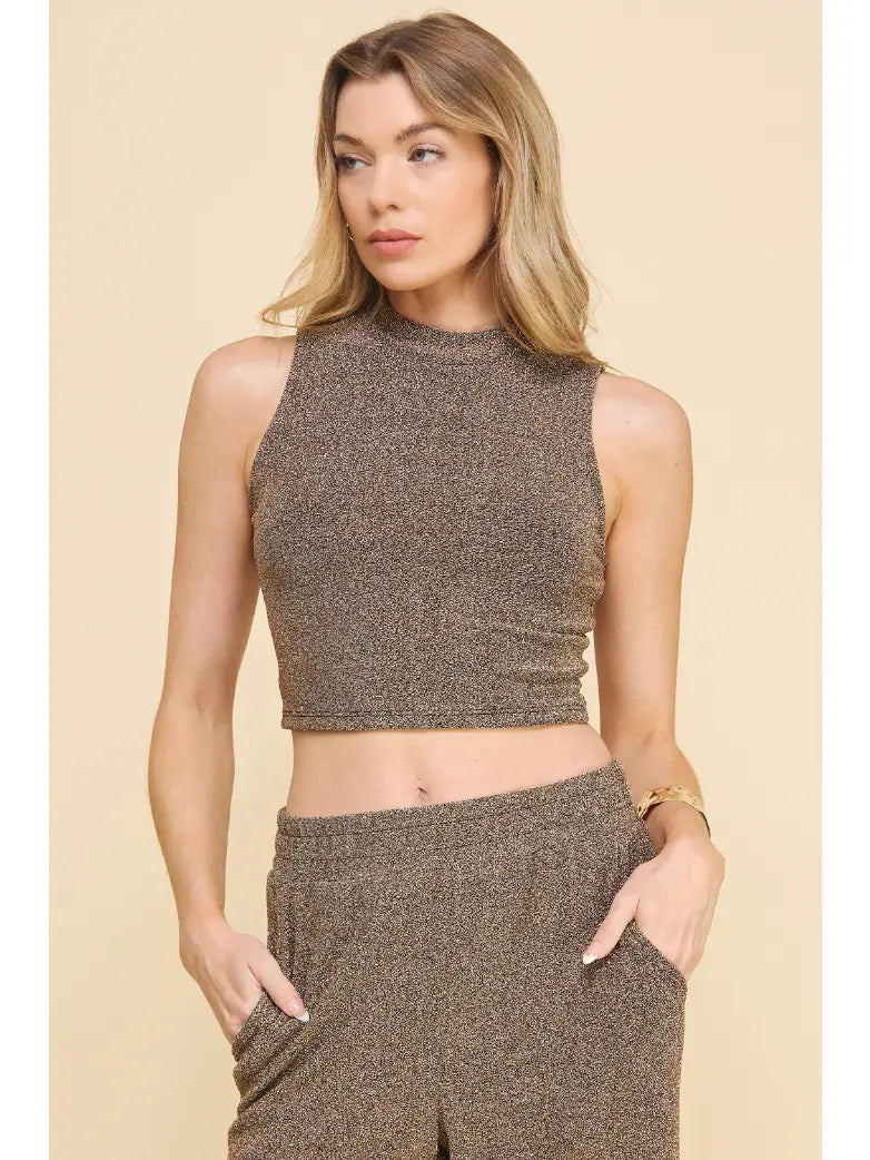 Iris Lurex Top in Gold