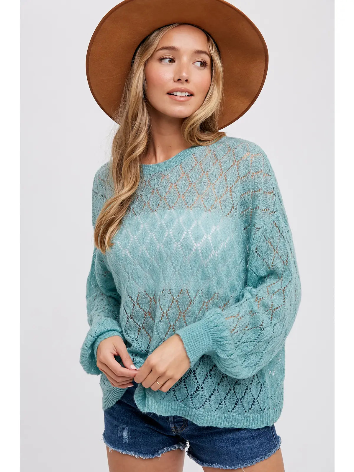 Pointelle Knit Pullover - Mimi & Rae
