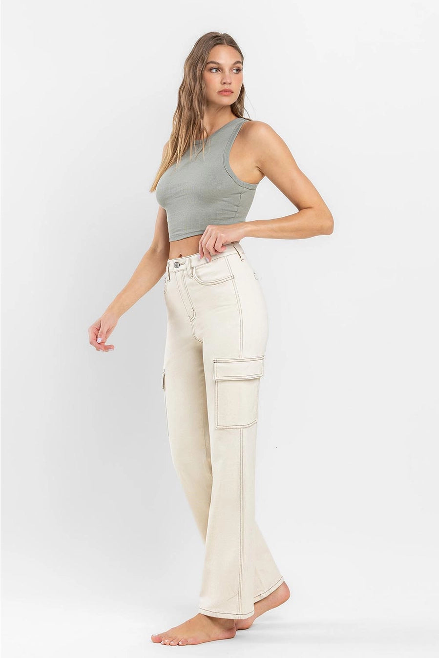 Ecru Cargos - Mimi & Rae