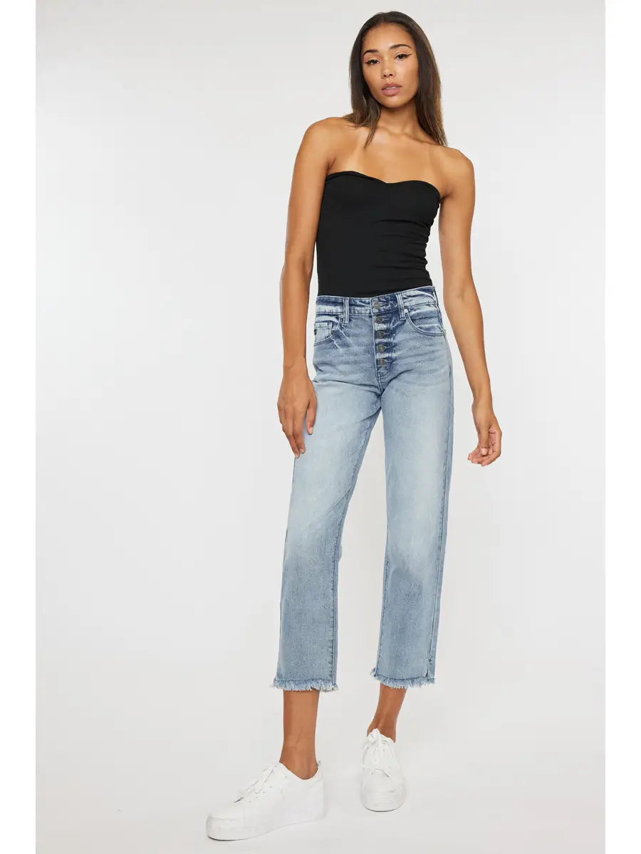 High Rise Straight Fit Jeans