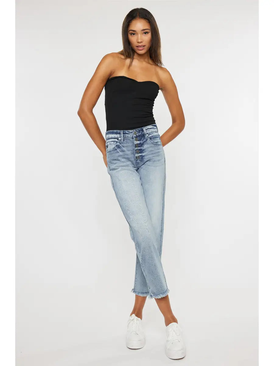 High Rise Straight Fit Jeans