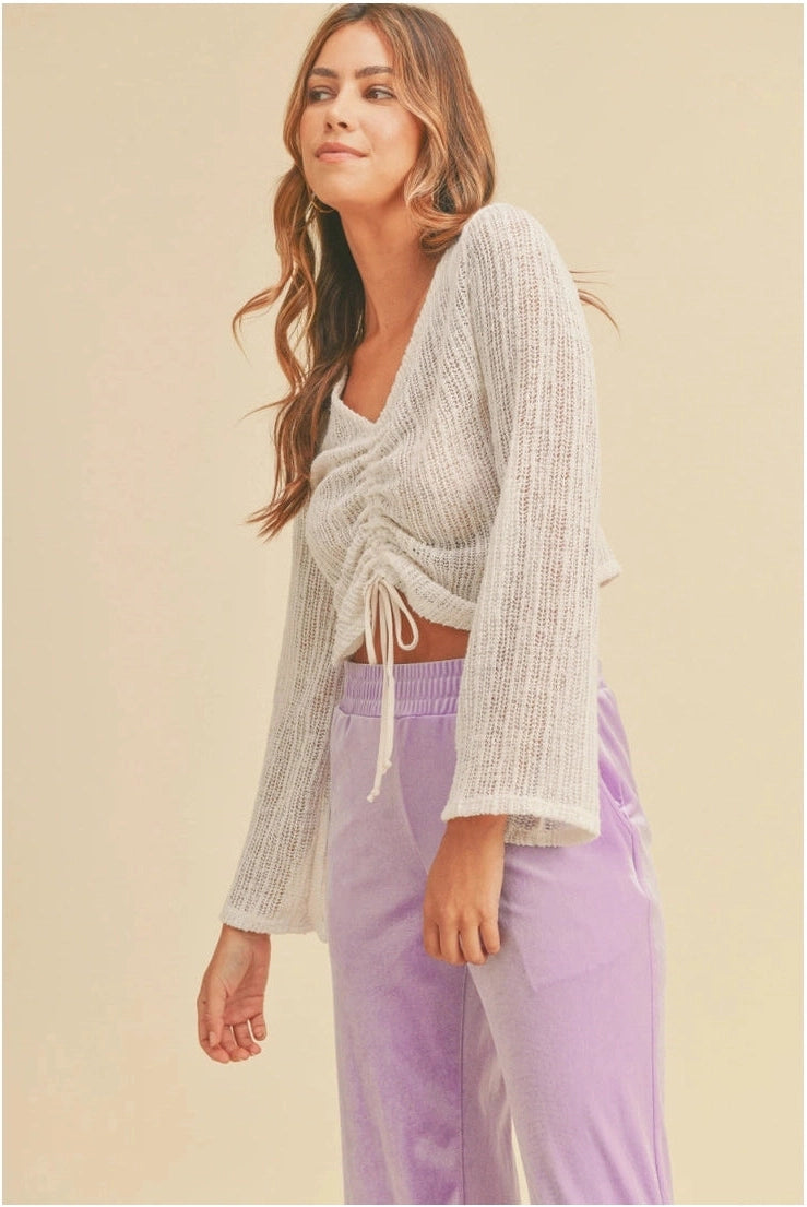 Drawstring Knit Top