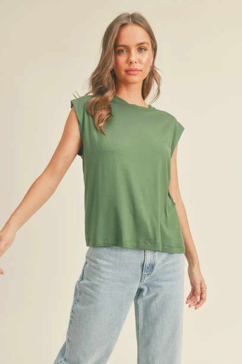 Olive Muscle Tee